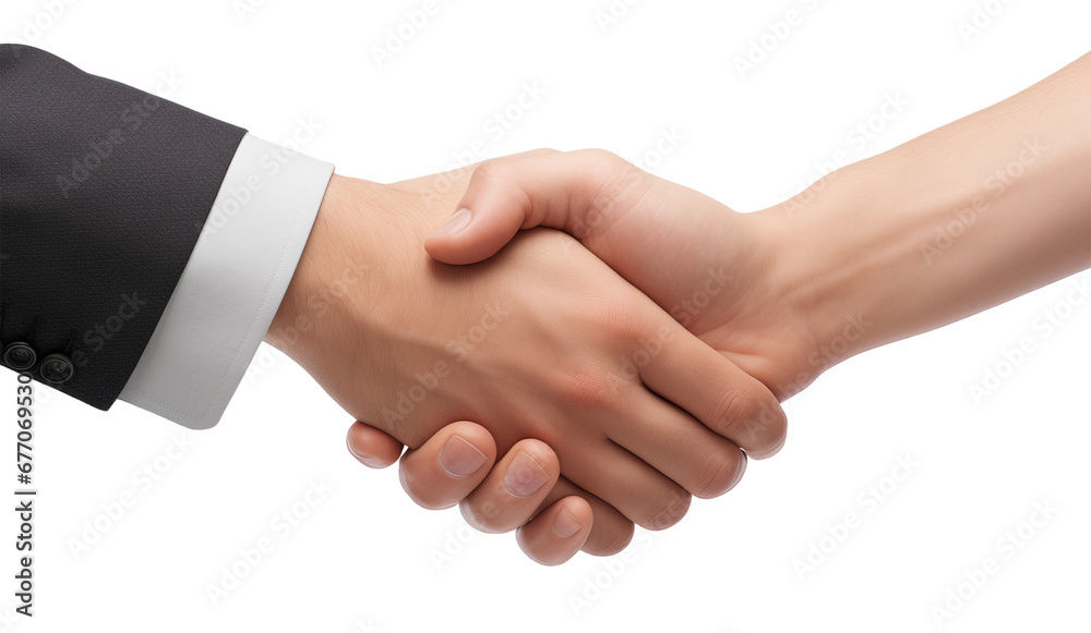 business handshake between a businessman wearing a suit and a businesswoman on a transparent background. business people concepts. business handshake between a businessman wearing a suit and a businesswoman on a transparent background. business people concepts.