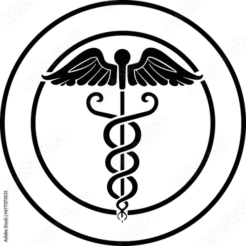 Caduceus medical symbol logo