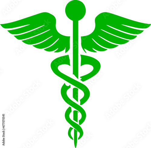 Caduceus medical symbol or sign vector svg