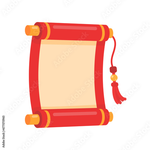 Chinese scroll letter Rolled paper decorated with red tassels For informing news