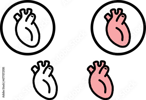 心臓のシンプルな医療系アイコンセット_Heart_Line_Icon