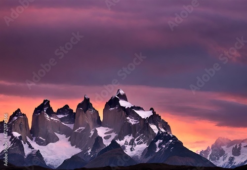 Dusk's Embrace: Patagonia's Torres del Paine Twilight.