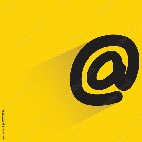 address with shadow on yellow background