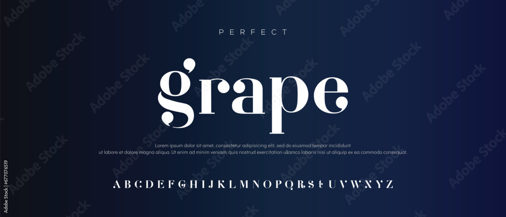 Fototapeta premium Grape, modern urban alphabet fonts. Typography sport, technology, fashion, digital, future creative logo font. vector illustration