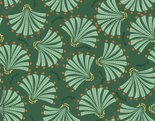 Modern leaves Abstract plant leaf art seamless pattern vector illustration