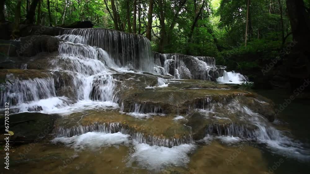 The beauty of Huai Mae Khamin Waterfall in Khuean Srinagarindra National Park Kanchanaburi, Thailand The beauty of Huai Mae Khamin Waterfall in Khuean Srinagarindra National Park Kanchanaburi, Thailand
