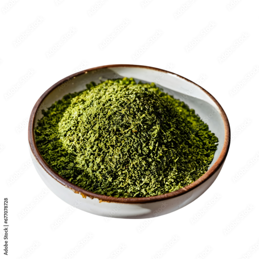 Cumin leaves In a ceramic bowl Illustration Art on Transparent Background Generative AI. Cumin leaves In a ceramic bowl Illustration Art on Transparent Background Generative AI.
