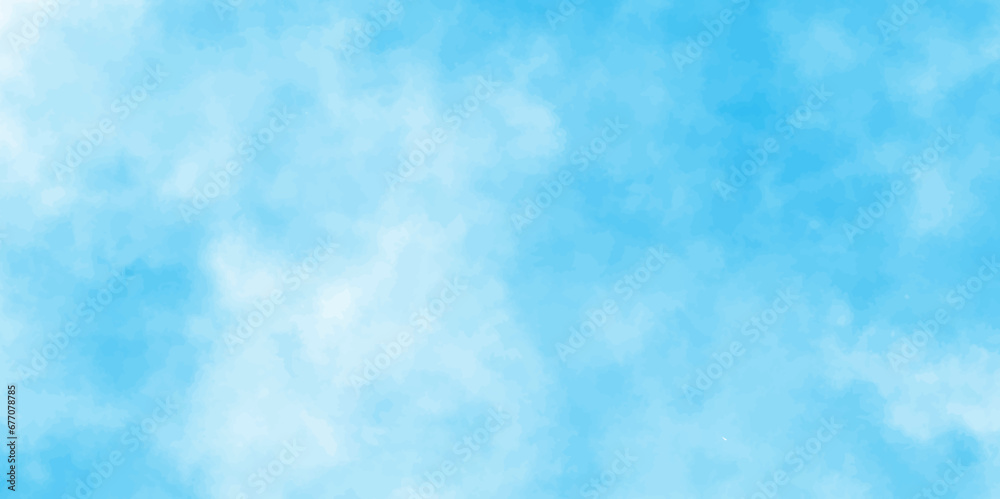 Abstract blurry defocused and grainy blue sky shades Watercolor background,Beautiful grunge blue background with space and for any design.