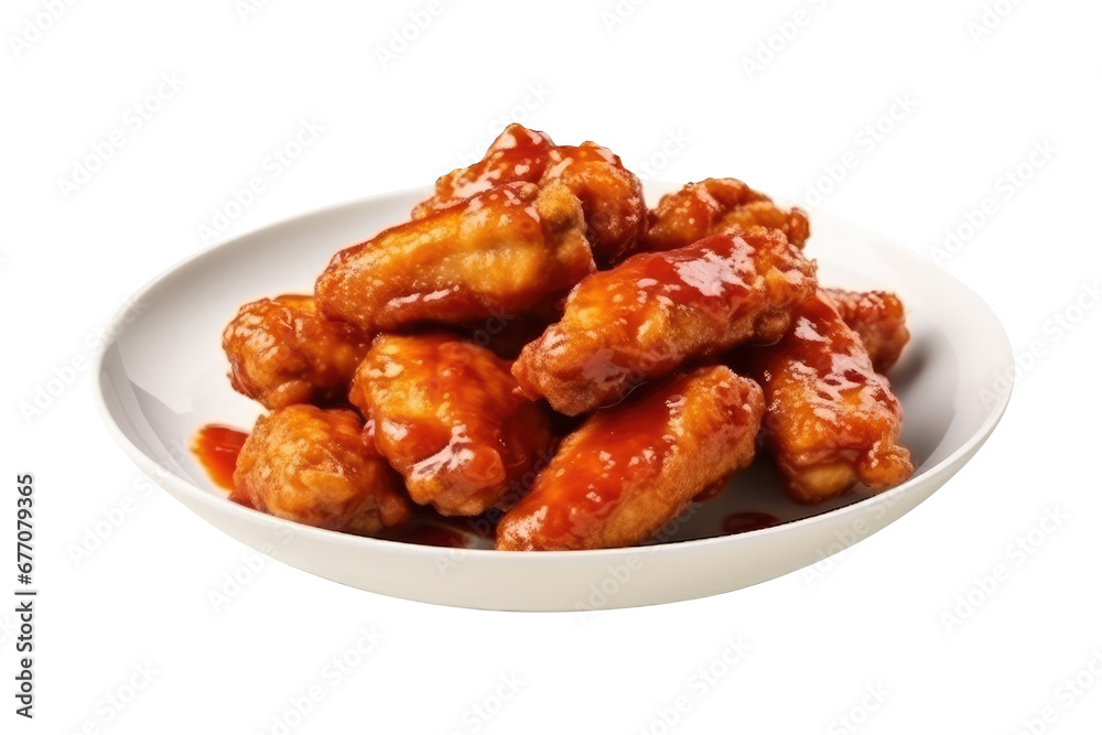 wings chicken fried korean style on transparent background. wings chicken fried korean style on transparent background.