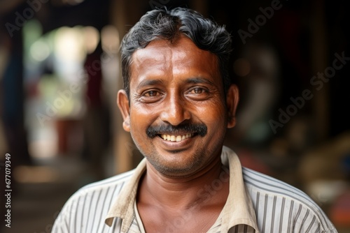 An india man middle-age smile at camera