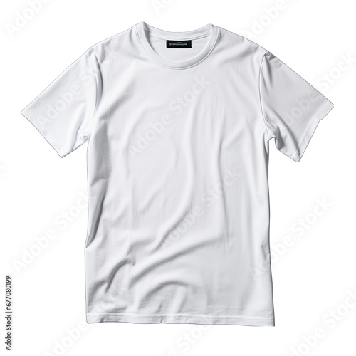 White T-shirt Mockup Isolated on Transparent or White Background, PNG