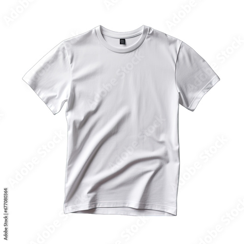 White T-shirt Mockup Isolated on Transparent or White Background, PNG