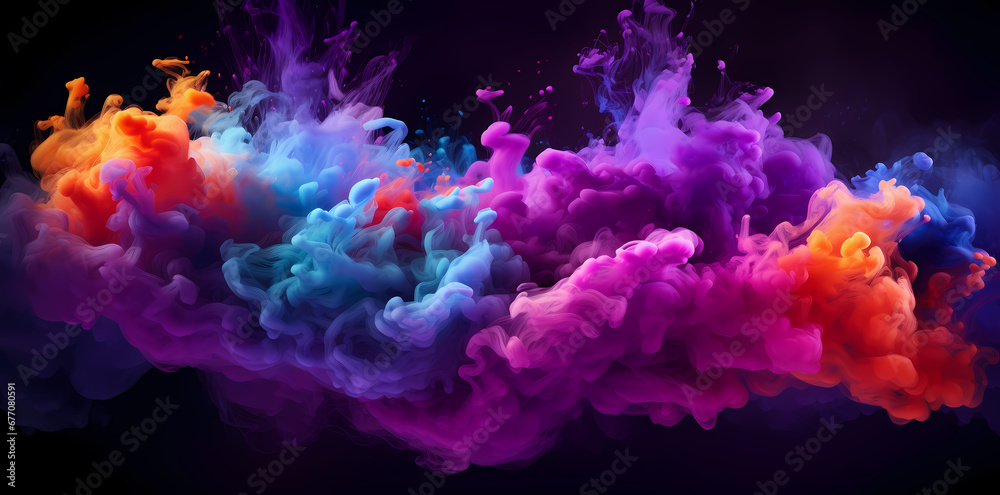 colors of clouds on a black background, in the style of gradient color blends, vibrant, neon colors, abstract form, symbolic-vibrant, high resolution, yellow and violet colors of clouds on a black background, in the style of gradient color blends, vibrant, neon colors, abstract form, symbolic-vibrant, high resolution, yellow and violet