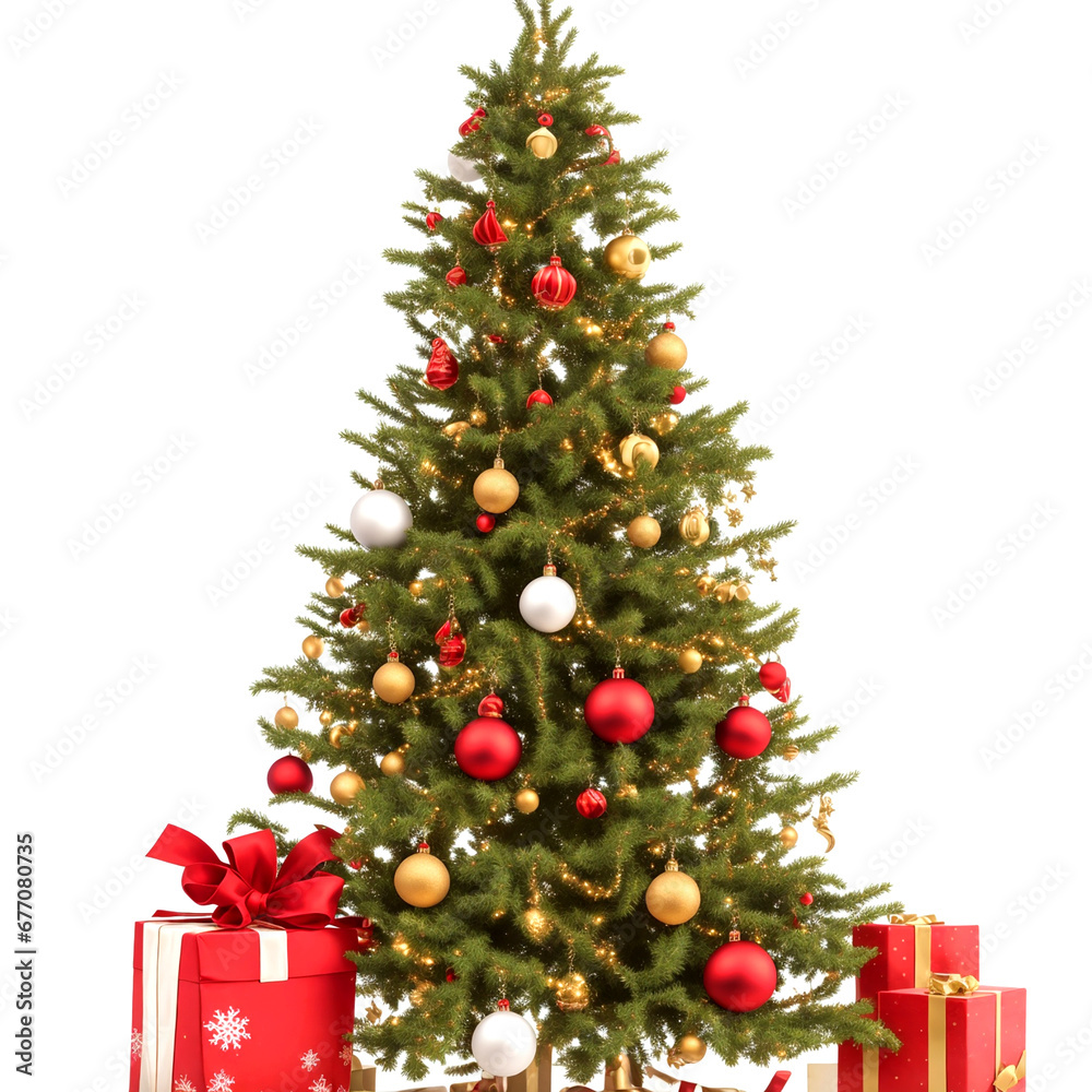 Decorated christmas tree on white backgrouned Decorated christmas tree on white backgrouned