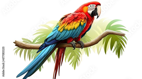 Colorful macaw parrot with vibrant feathers AI generative 