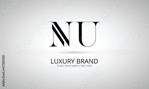 NU N nu initial logo | initial based abstract modern minimal creative logo, vector template image. luxury logotype logo, real estate homie logo. typography logo. initials logo