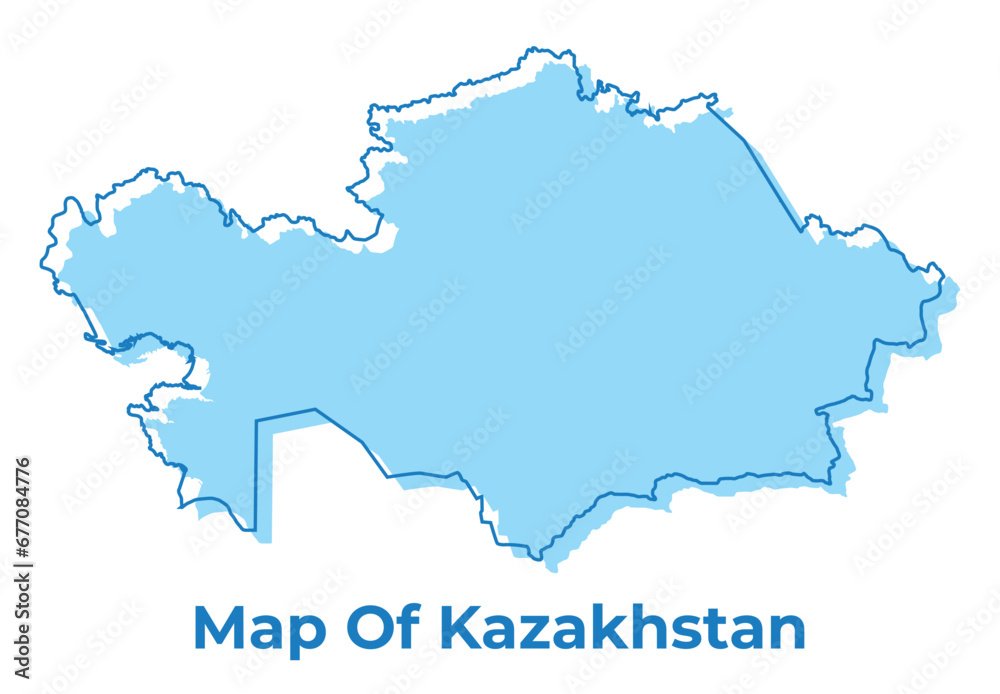 Kazakhstan simple outline map vector illustration