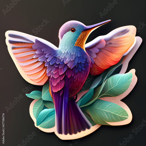 Lebendige Energie im Flug: Kolibri-Sticker