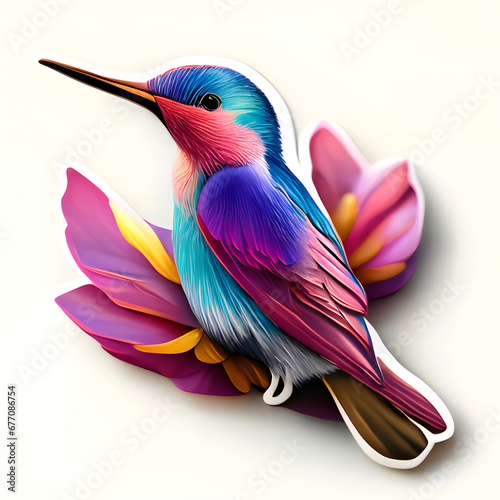 Lebendige Energie im Flug: Kolibri-Sticker