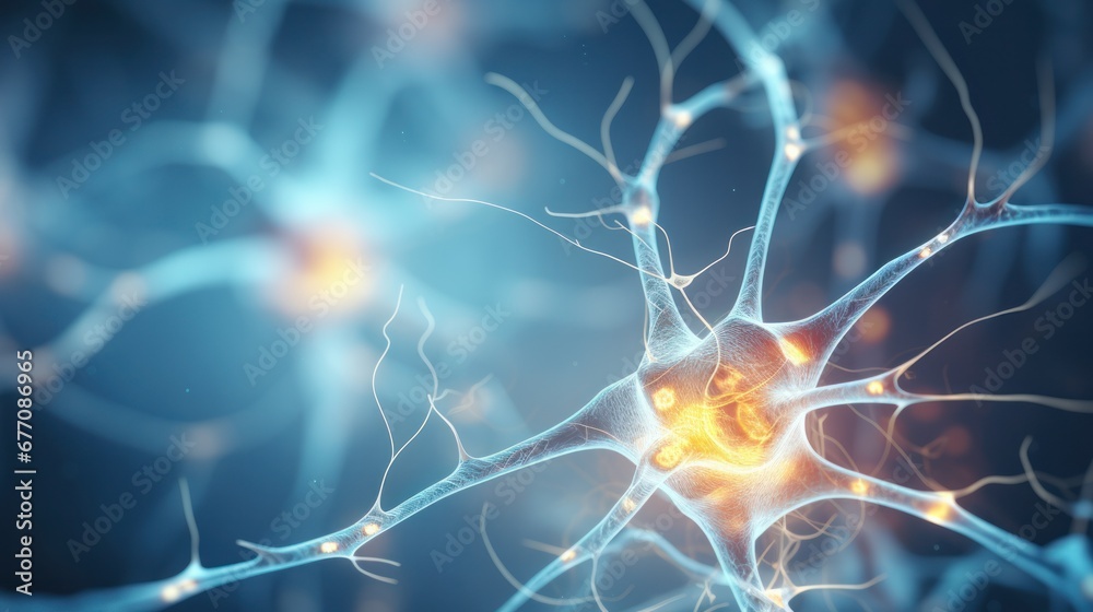 Alzheimerâ€™s Affected Nerve Cells in 3D Rendered Image