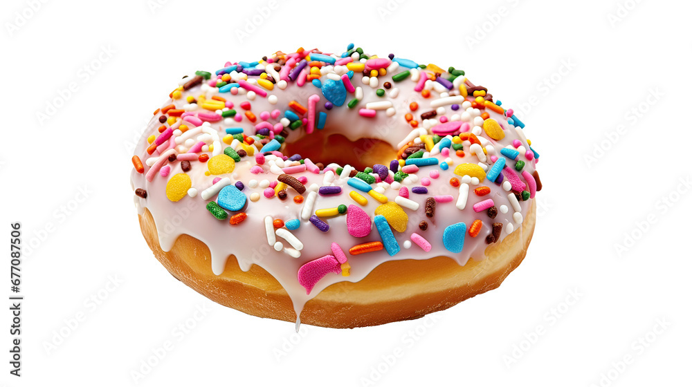 Donut with colorful sprinkles AI generative Donut with colorful sprinkles AI generative