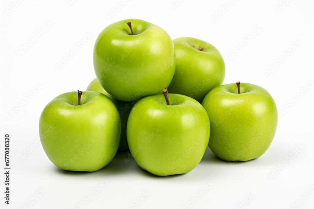 a bunch of green apples on a white background a bunch of green apples on a white background
