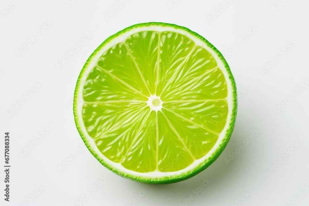 slice of a lime on a white background slice of a lime on a white background