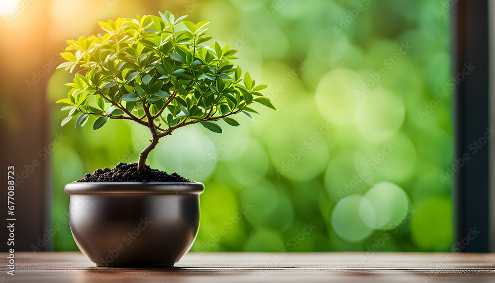houseplant with ceramic pot  Bonsai tree