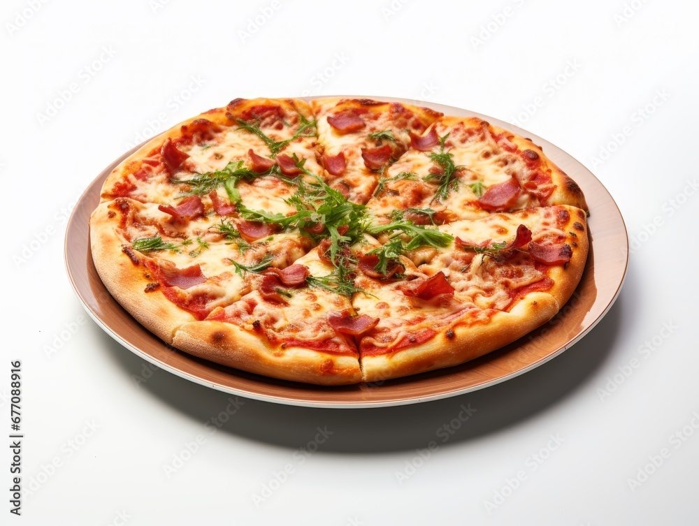 Pizza on plate Pizza on plate
