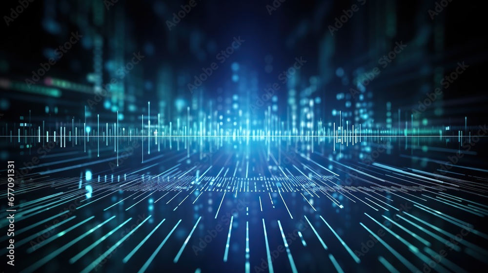 Virtual digital matrix particles abstract cyber space environment background. Generative AI Virtual digital matrix particles abstract cyber space environment background. Generative AI