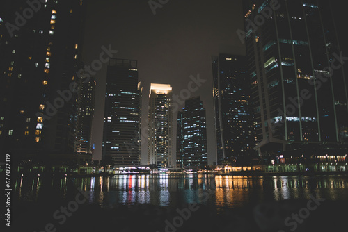 Canvas Print Dubai cityscape in the night