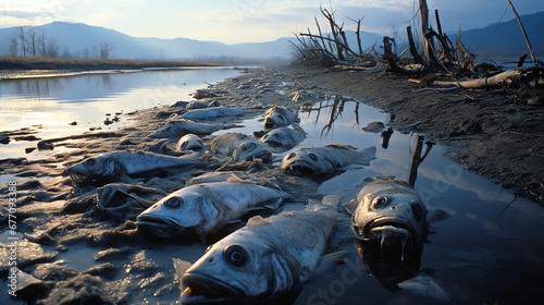 fish die effect by water pollution photo