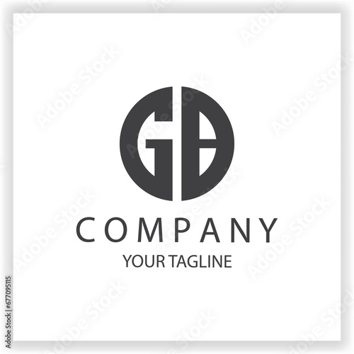 GB Logo monogram simple and modern circle black colour design template premium elegant vector eps 10
