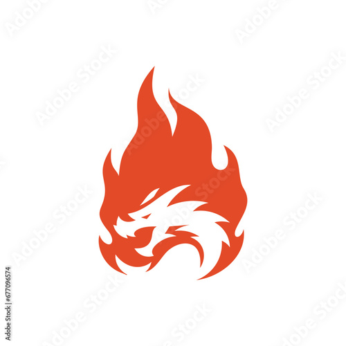 abstract dragon fire logo icon