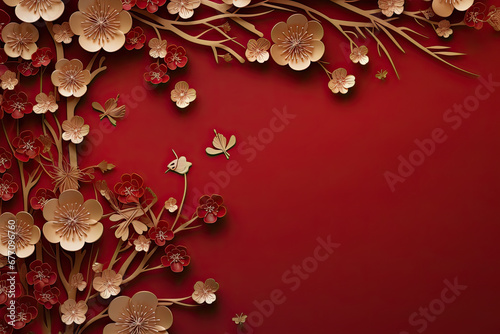 Chinese new year design background for gift card, presentation, wallpaper, marketing material photo