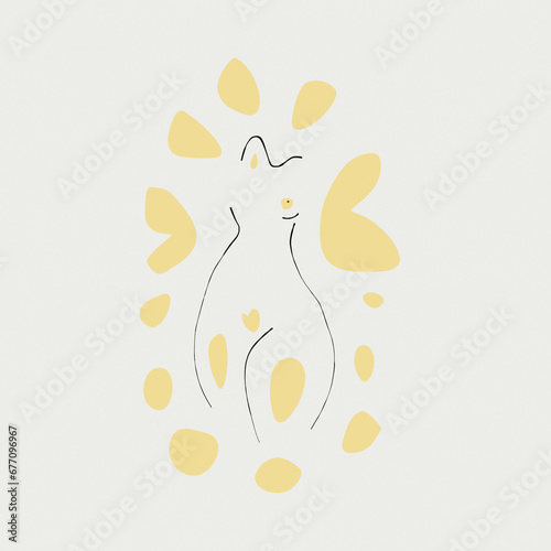 line art female shape icon illustration 