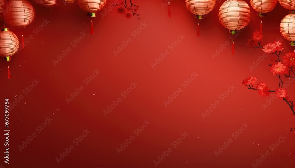 chinese new year lantern ornament background with big red blank space for text chinese new year lantern ornament background with big red blank space for text