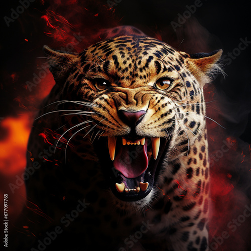 leopard roaring hd wallpaper