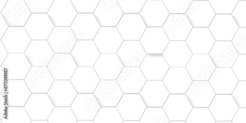 White Hexagonal Background. Luxury honeycomb grid White Pattern. Vector Illustration. 3D Futuristic abstract honeycomb mosaic white background. geometric mesh cell texture. © MdLothfor