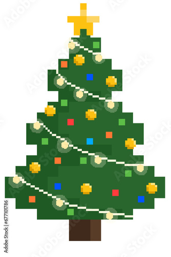 Pixel Christmas tree decorate
