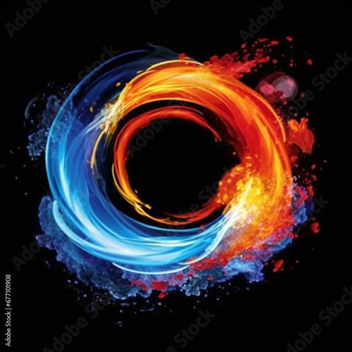 Fire and water in a circle