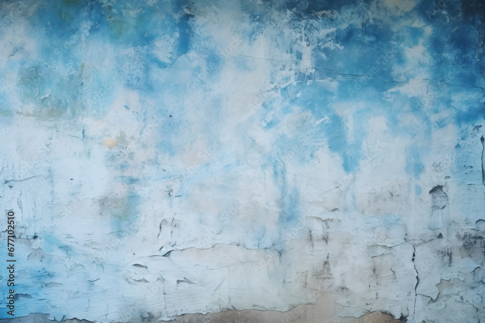 Obraz premium Blue Aged Urban Texture: Grunge Wall with Weathered Paint