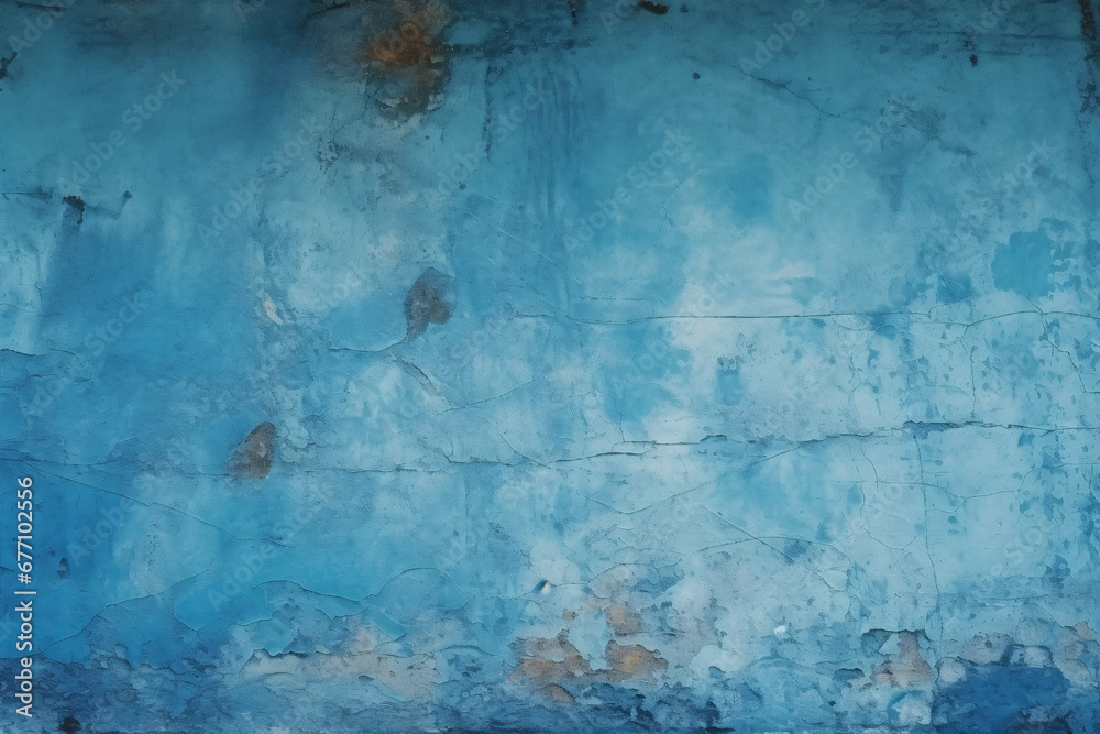Blue Aged Urban Texture: Grunge Wall with Weathered Paint