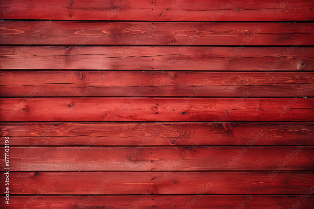 Fototapeta premium Red wooden planks background image.