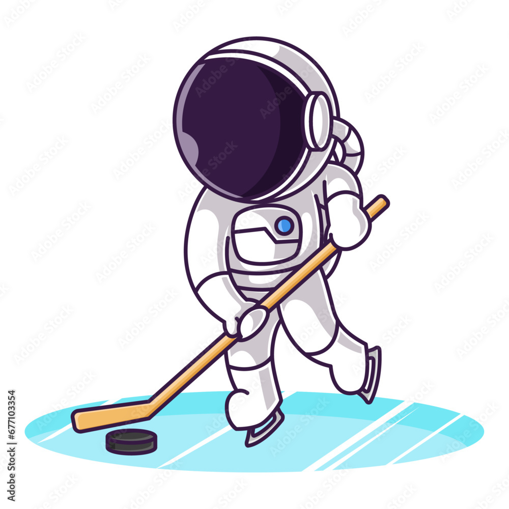 Little Cute Astronaut Kids Playing Ice Hockey. Cartoon Logo Illustration Design. Isolated Premium Vector File, background is easy to edit. Can use for Icon, Logo, banner, flyer or any design project Little Cute Astronaut Kids Playing Ice Hockey. Cartoon Logo Illustration Design. Isolated Premium Vector File, background is easy to edit. Can use for Icon, Logo, banner, flyer or any design project