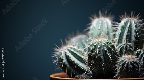 a potted cactus with spikes