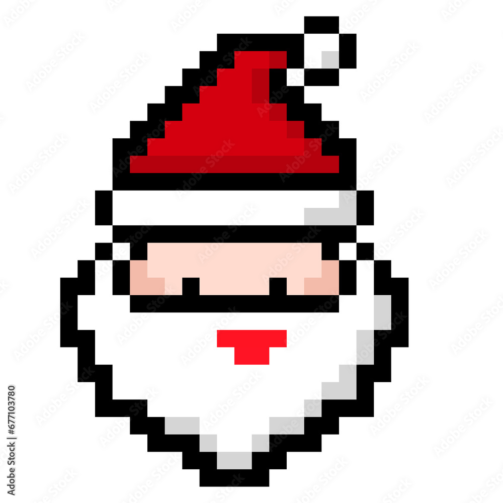 Fototapeta premium Santa Claus Christmas Pixel Art
