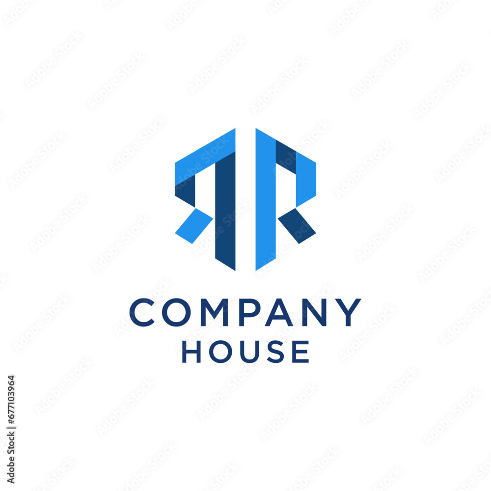initial letter R and house logo. home property real estate logo