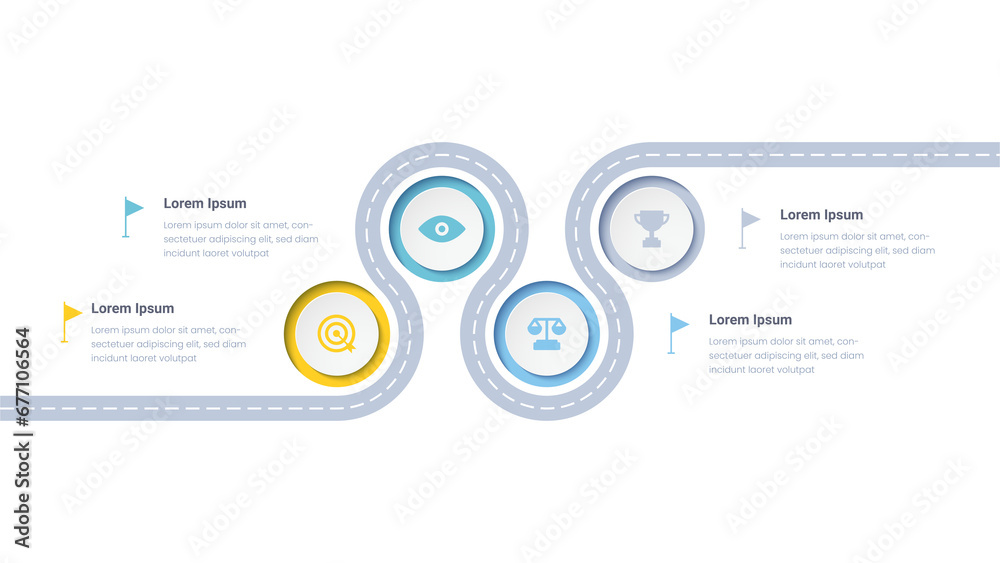 Roadmap Infographic Presentation with 4 steps