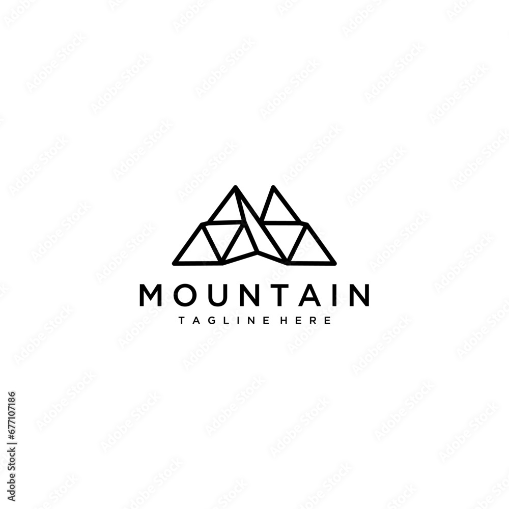 Stock Vector Mountain Logo Design Template Inspiration Stock Vector Mountain Logo Design Template Inspiration